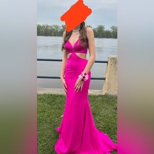 Beautiful hot pink sparkly prom dress